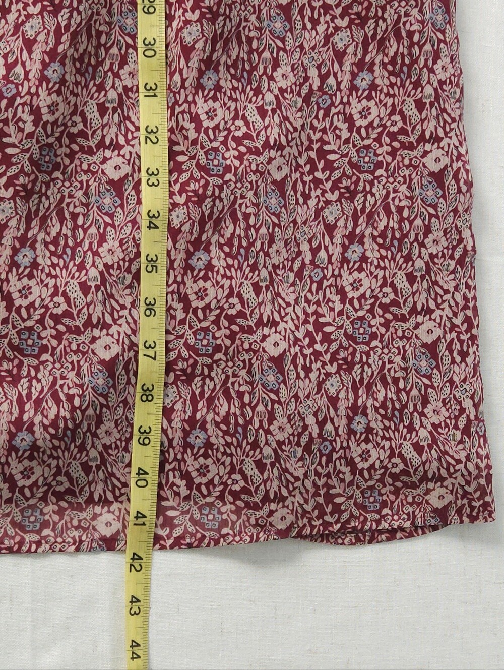 Ann Taylor Factory Burgundy Moody Floral Midi Dress XL Smocked Waist Garden - Picture 7 of 7